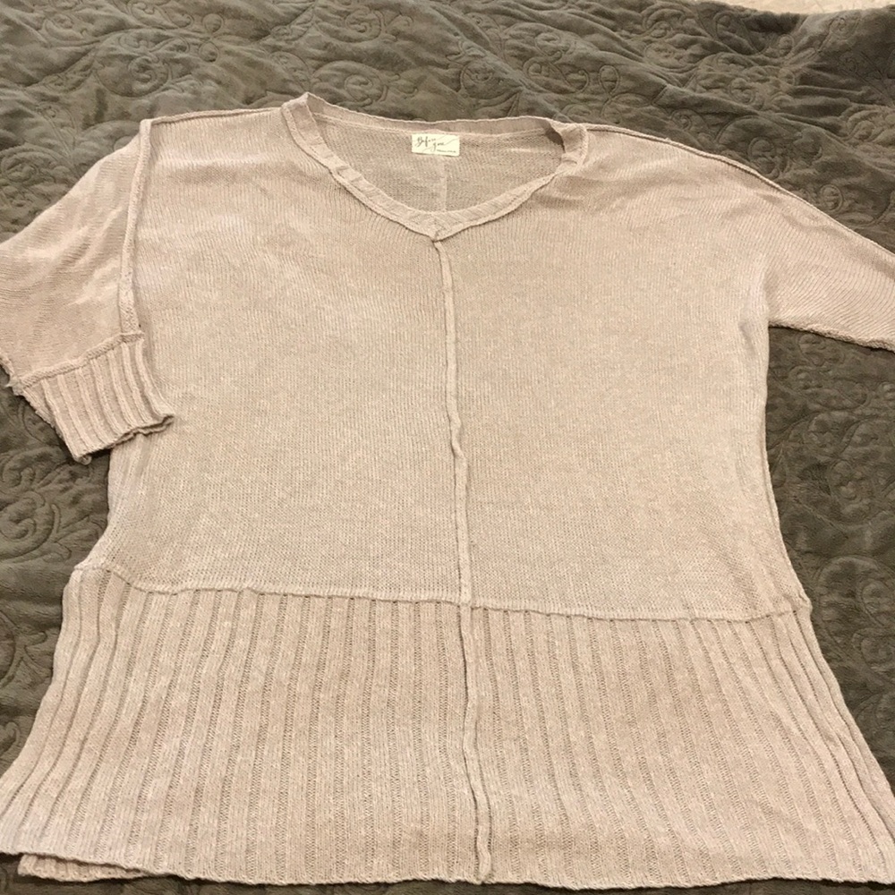 Before You loose tunic distressed sleeve tunic
